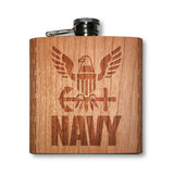 6 oz. Wooden Hip Flask (US Military Collection)