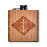 6 oz. Wooden Hip Flask (US Military Collection)