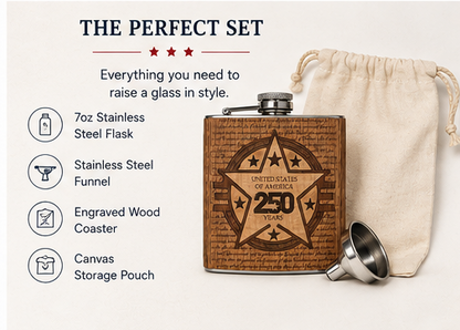 USA 250th Anniversary Flask