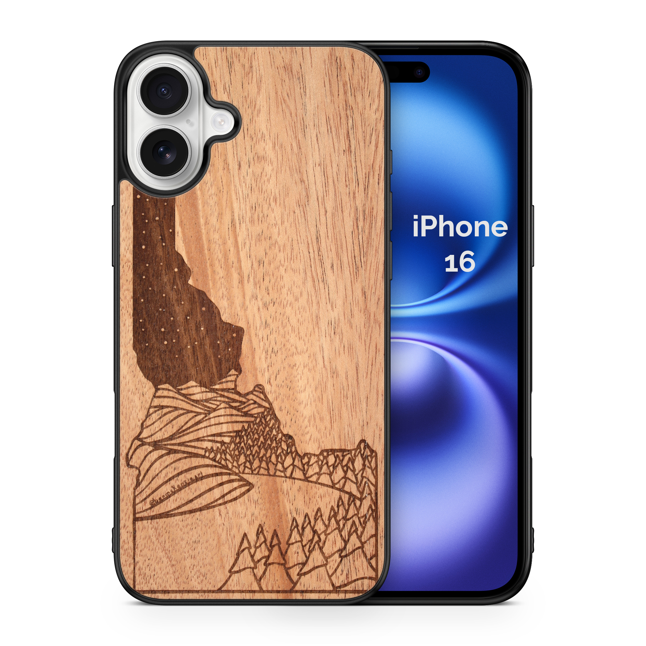 Wooden Phone Case (Outdoor Adventure - Idaho State Night Landscape)