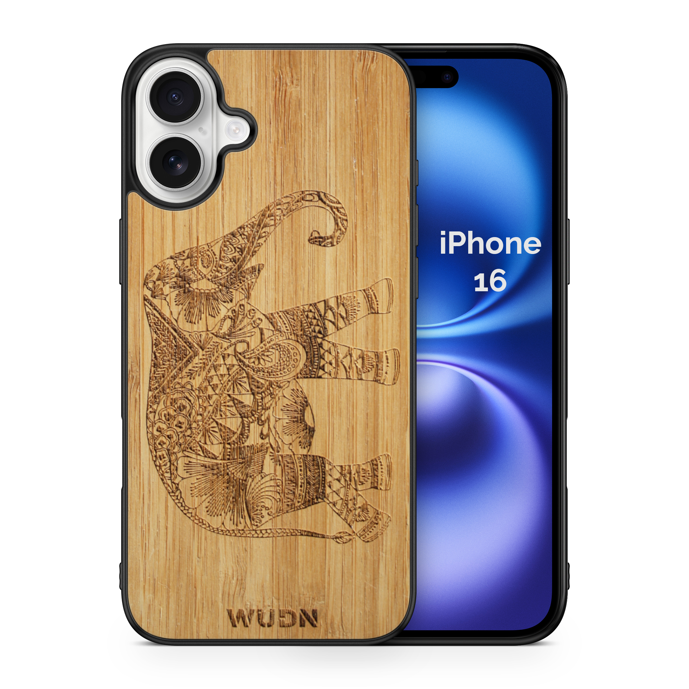 Slim Wooden Phone Case (Bamboo Asian Elephant)