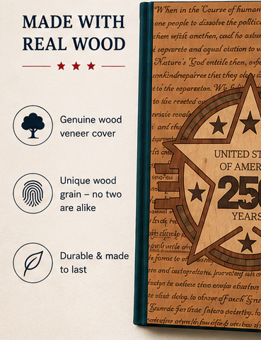 USA 250th Anniversary Wood Journal