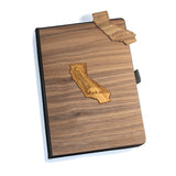 Handcrafted Wood Journal / Planner (California Republic Inlay - Black Walnut & Bamboo)