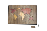 Handcrafted Wood Journal / Planner (World Map Inlay - Black Walnut)