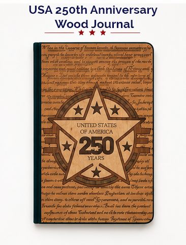 USA 250th Anniversary Wood Journal