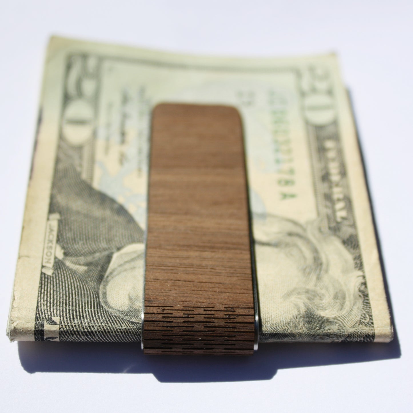 Slim Money Clip, Stainless-Steel & Hardwood (LEAVENWORTH)