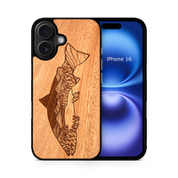 Wooden Phone Case (Outdoor Adventure - Salmon Night Landscape)