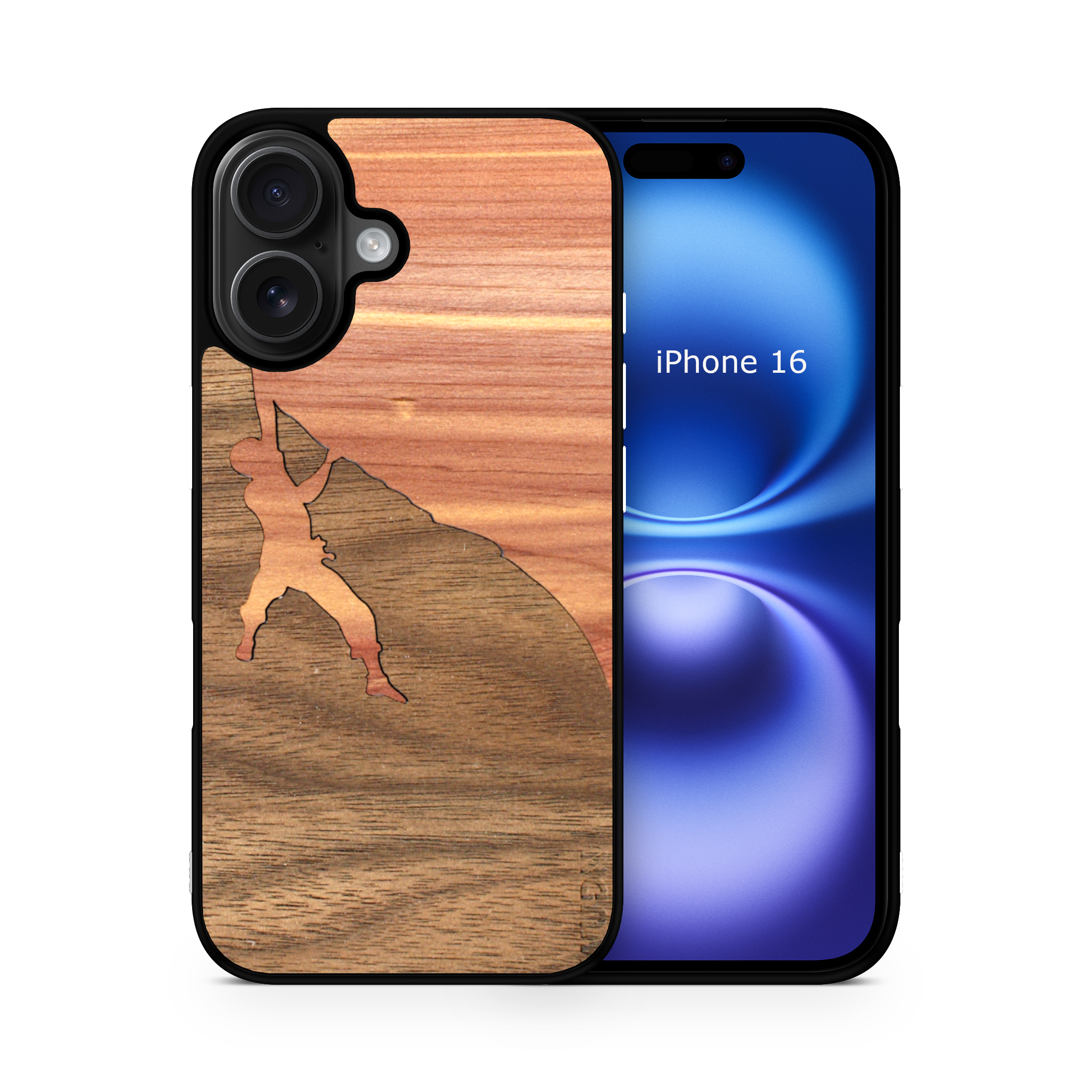 Slim Wooden Phone Case (Rock Climber Inlay)