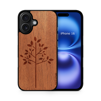 Slim Wooden Phone Case (Simple Tree in Mahogany)