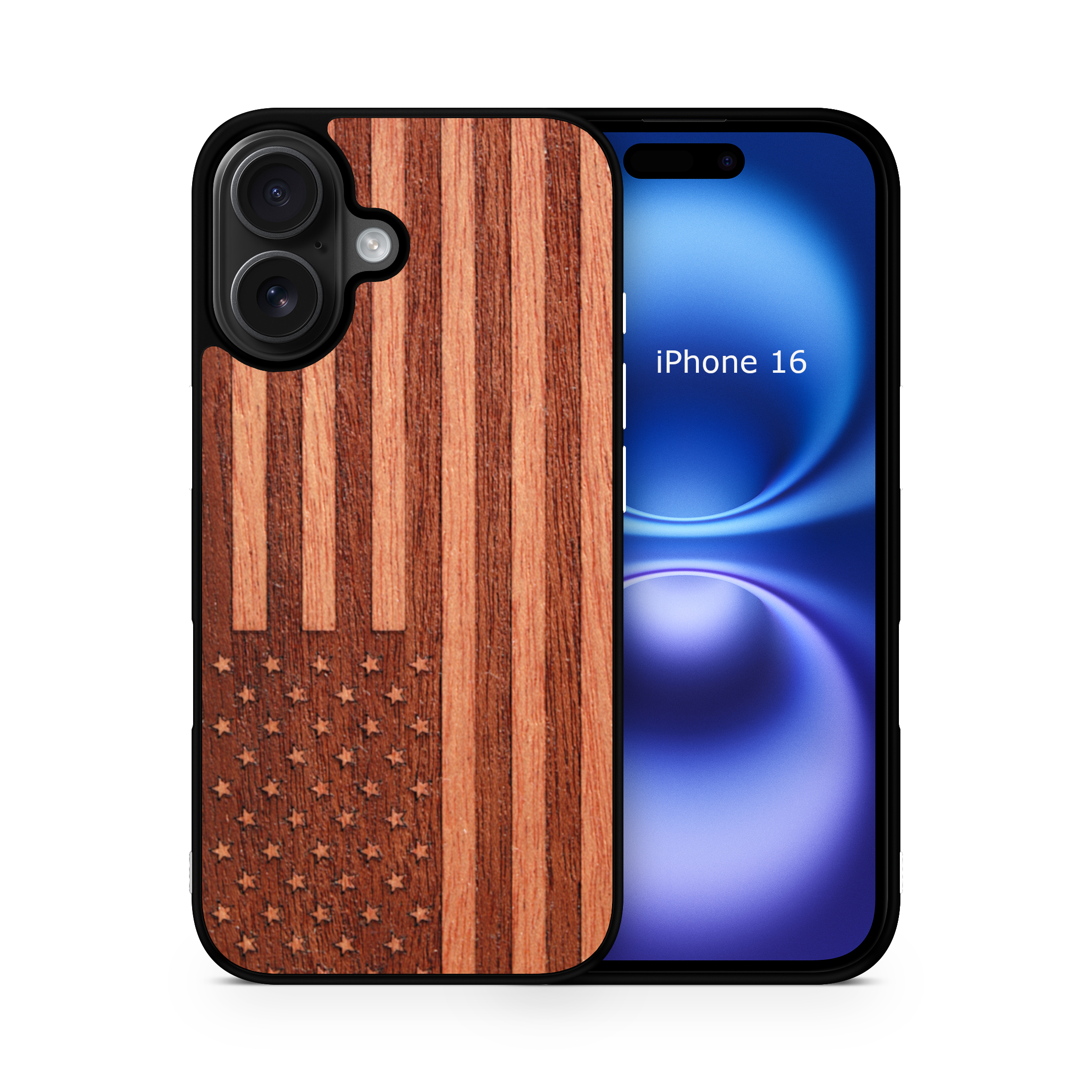 Slim Wooden iPhone Case (American Flag in Mahogany)