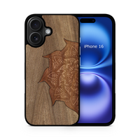 Slim Wooden Phone Case (Cedar Mandala in Black Walnut)