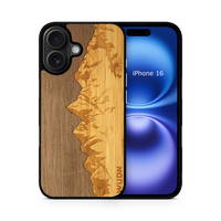 Slim Wooden Phone Case (Sawtooth Mountains Walnut Sky)