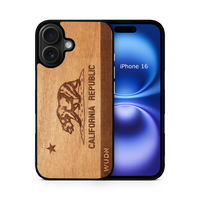 Slim Wooden iPhone Case | California Republic in Mahogany