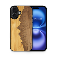 Slim Wooden Phone Case (Sawtooth Mountains Bamboo Sky)