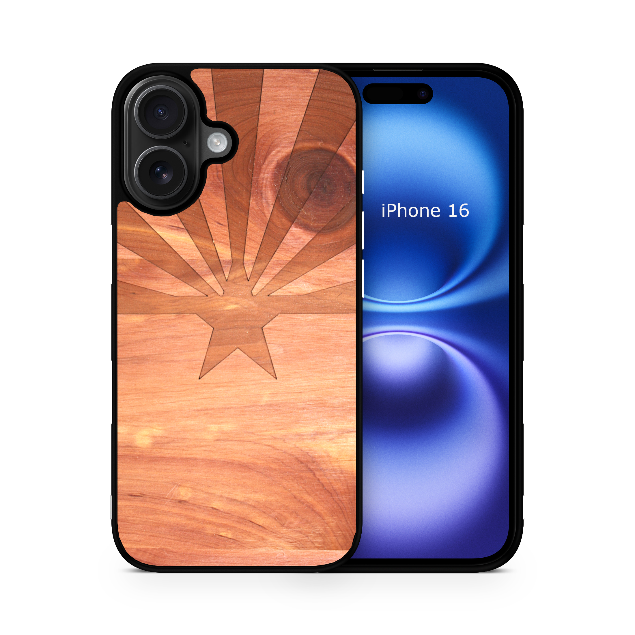 Slim Wooden iPhone Case (Arizona State Flag in Aromatic Cedar)