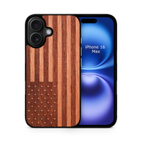 Slim Wooden iPhone Case (American Flag in Mahogany)