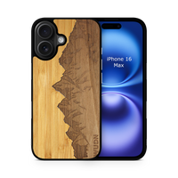 Slim Wooden Phone Case (Sawtooth Mountains Bamboo Sky)