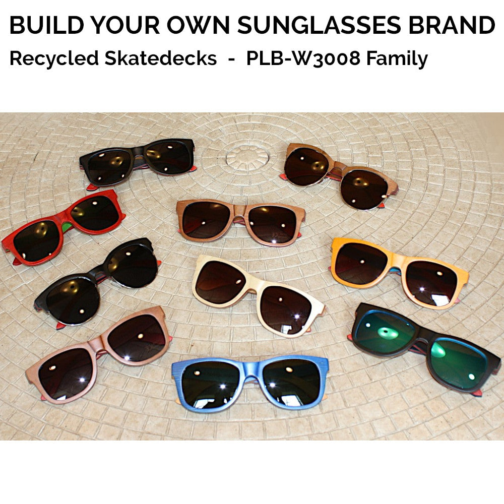 Build Your Own Sunglass Brand 50 Recycled Skatedecks