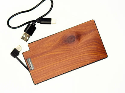 WUDN SlimCharge 5,000mAh Real Wood Power Bank