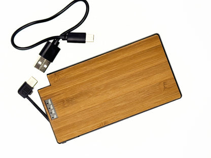 WUDN SlimCharge 5,000mAh Real Wood Power Bank