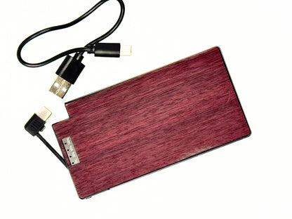 WUDN SlimCharge 5,000mAh Real Wood Power Bank