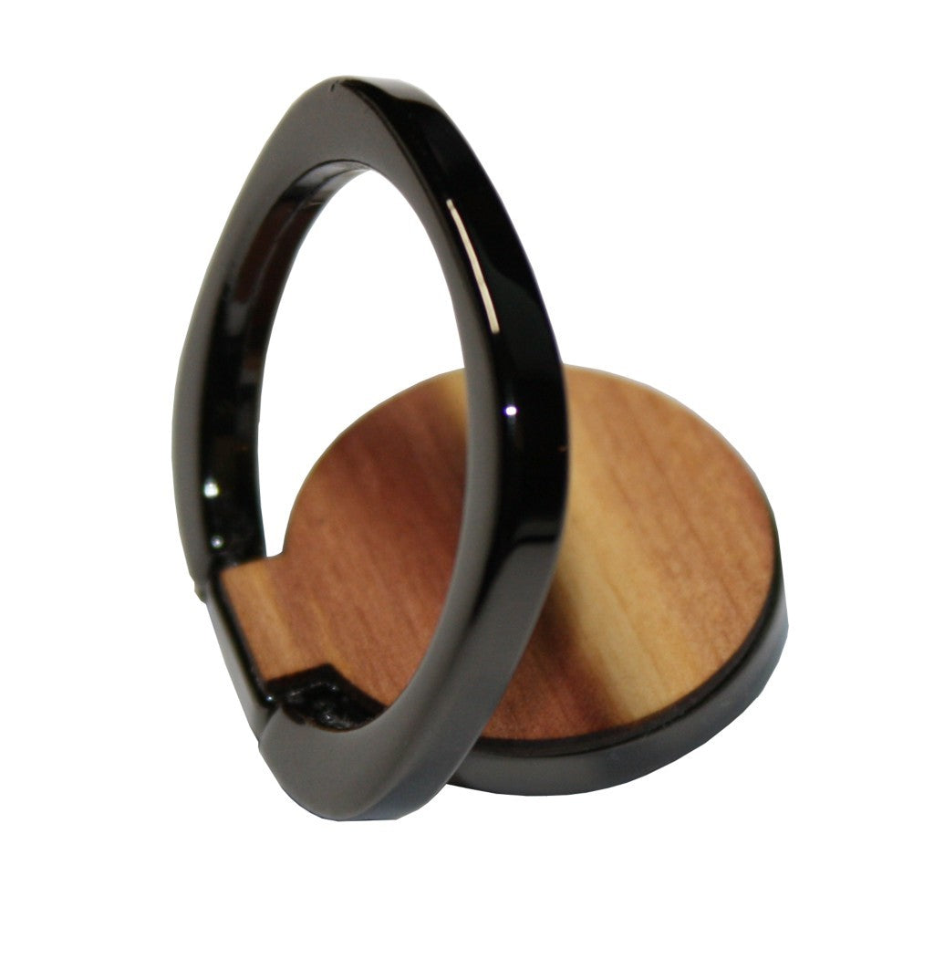 Real Wood Phone Ring Holder & Kickstand