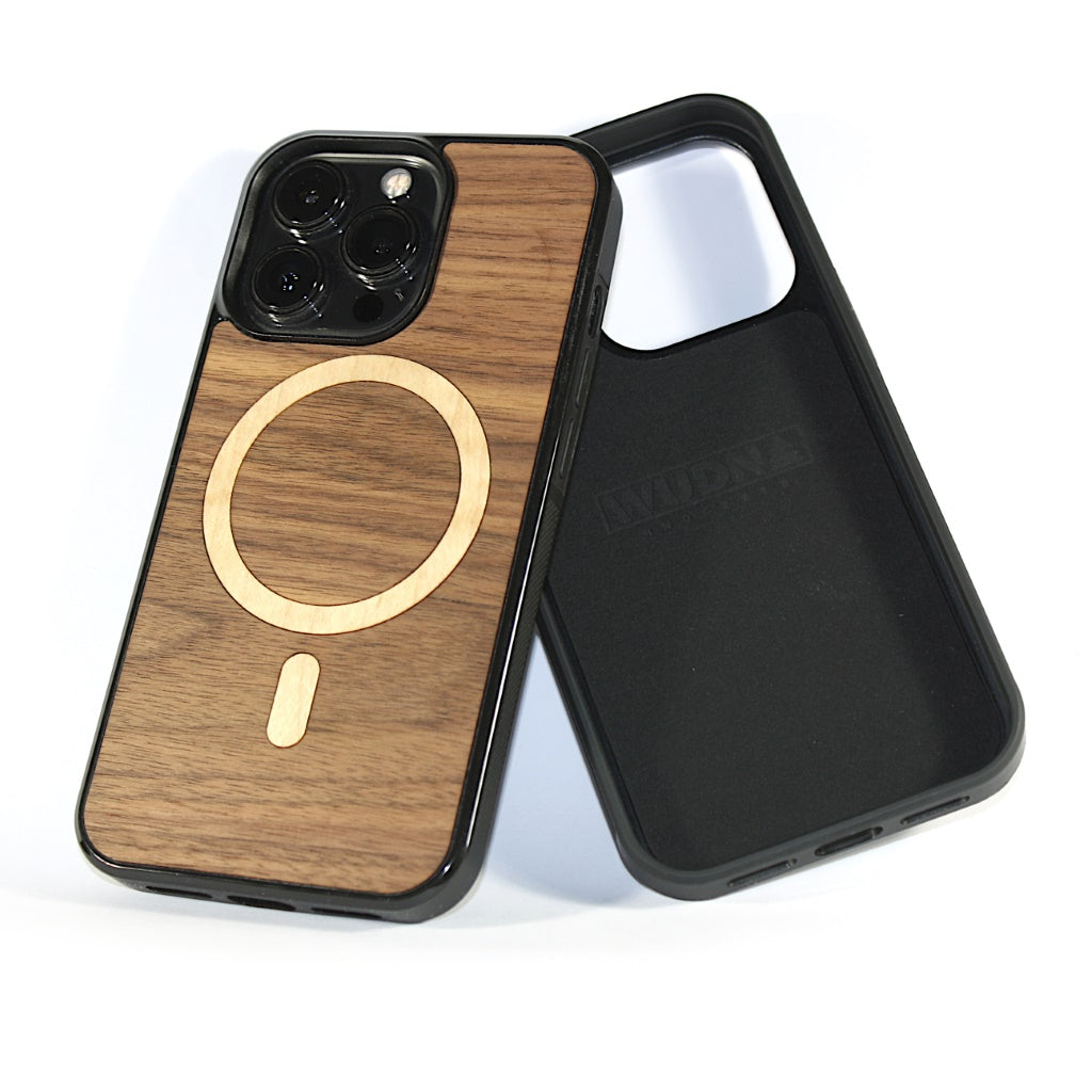 Walnut Pure  Handmade Walnut Wood iPhone 15 Pro MagSafe Case by