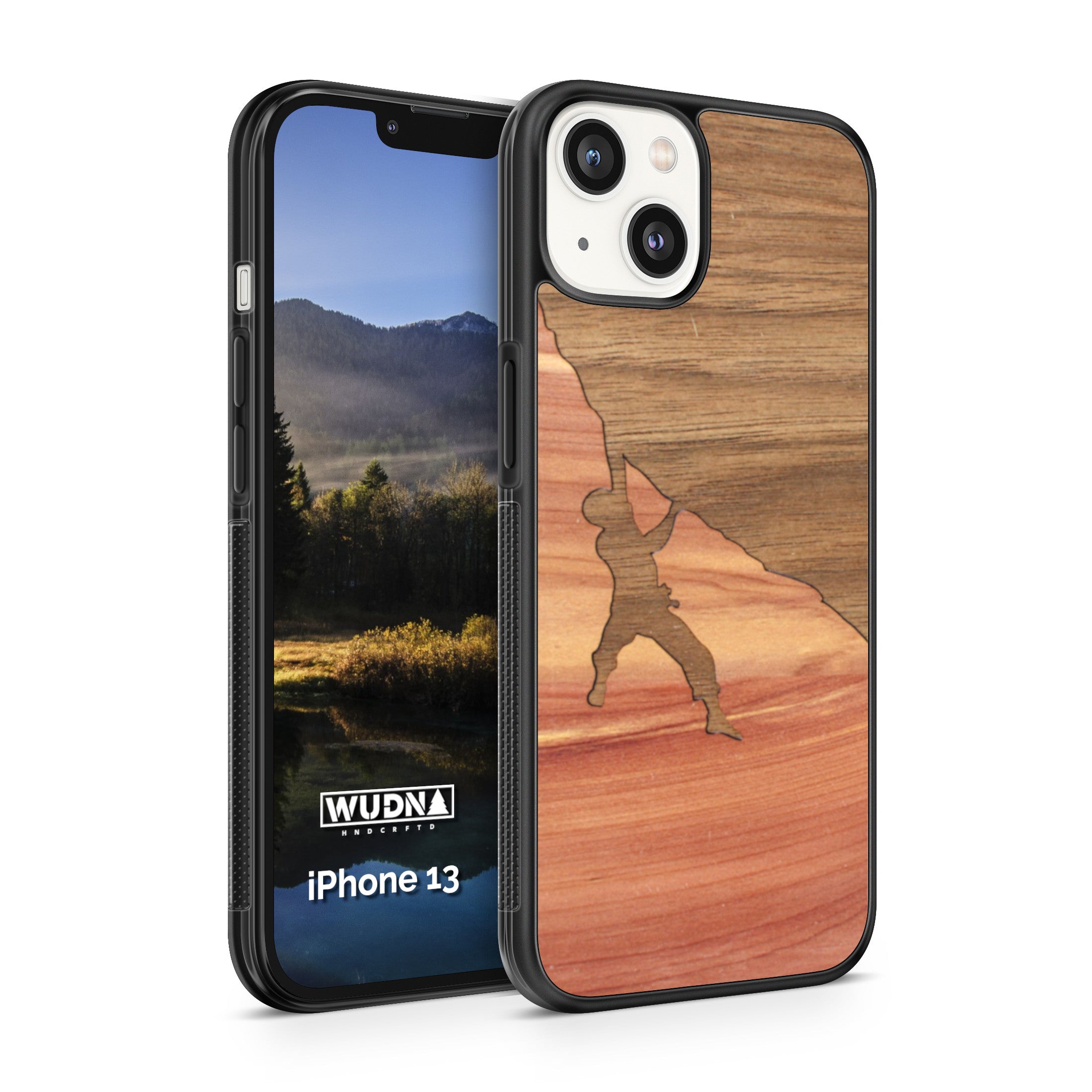 Slim Wooden Phone Case (Rock Climber Inlay)