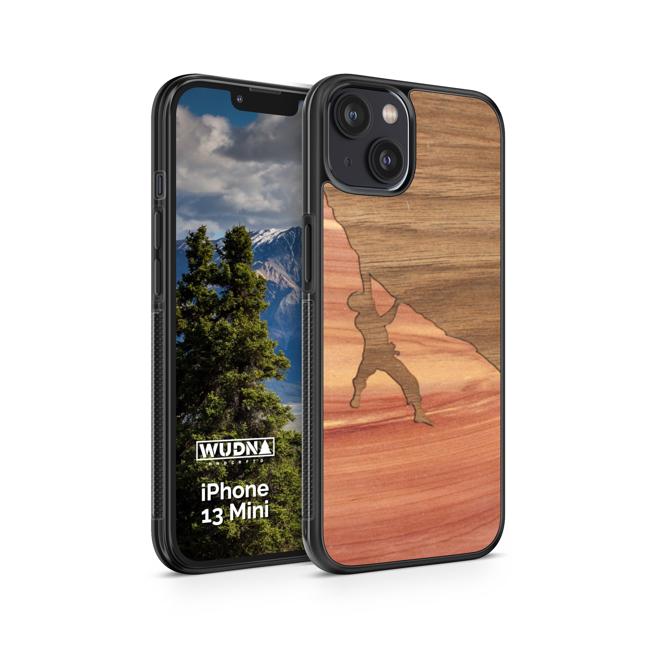 Slim Wooden Phone Case (Rock Climber Inlay)