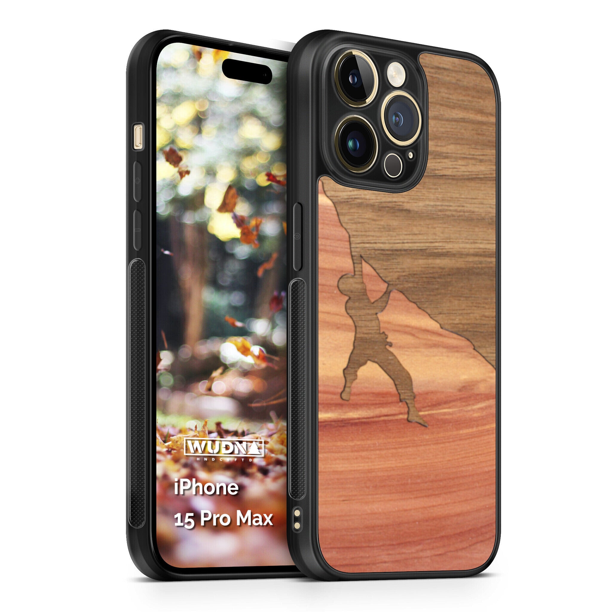 Slim Wooden Phone Case (Rock Climber Inlay)