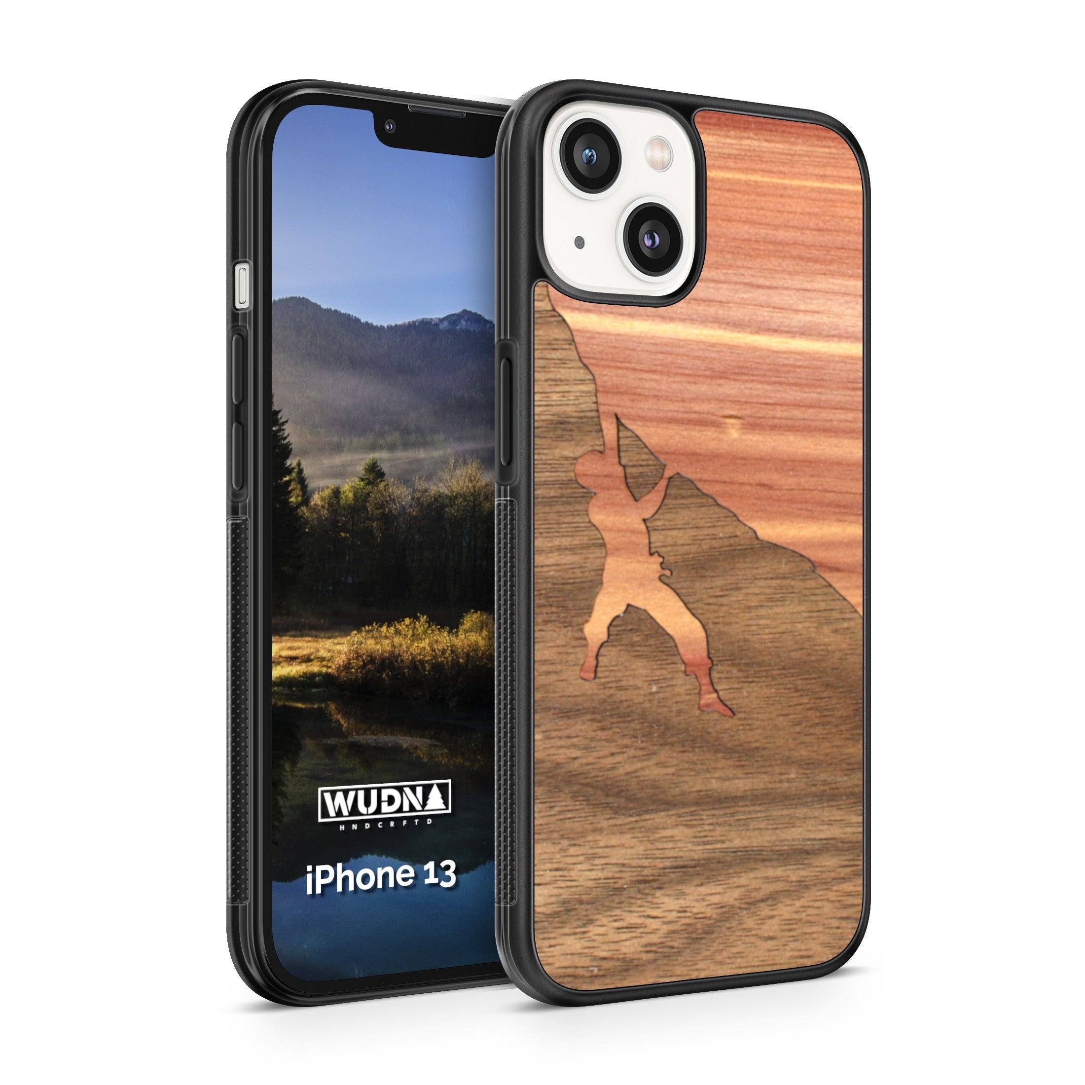 Slim Wooden Phone Case (Rock Climber Inlay)