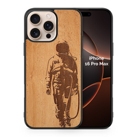 Slim Wooden Phone Case (Banksy Astronaut in Mahogany)