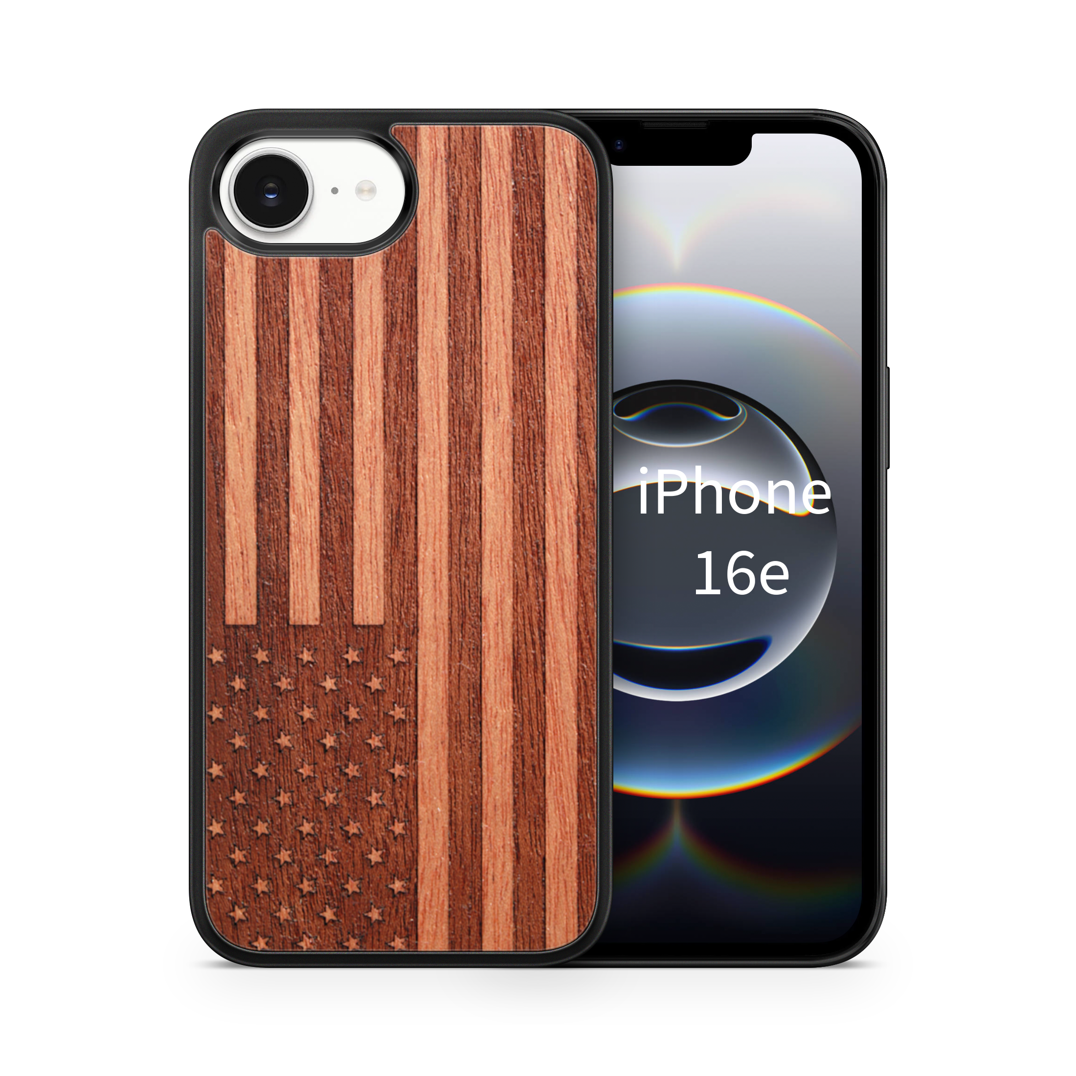 Slim Wooden iPhone Case (American Flag in Mahogany)
