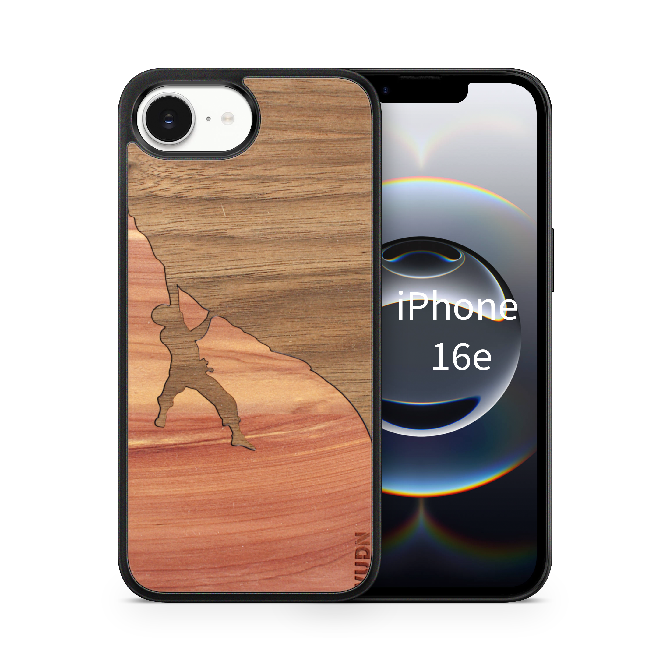 Slim Wooden Phone Case (Rock Climber Inlay)