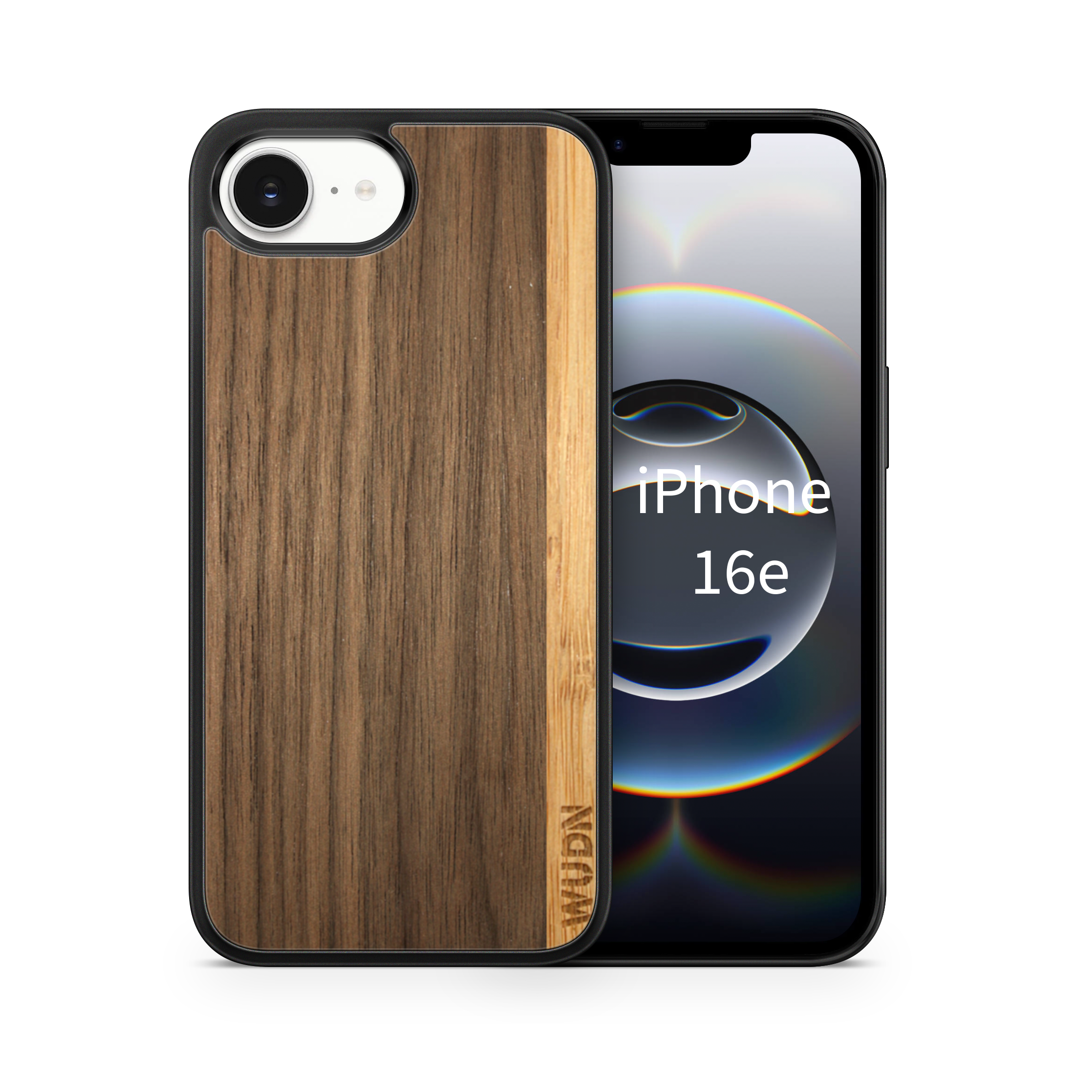 Slim Wooden iPhone Case (Walnut / Bamboo Stripe)