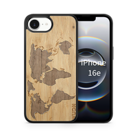 Slim Wooden Phone Case (World Map Traveler - Bamboo Ocean)