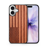 Slim Wooden iPhone Case (American Flag in Mahogany)
