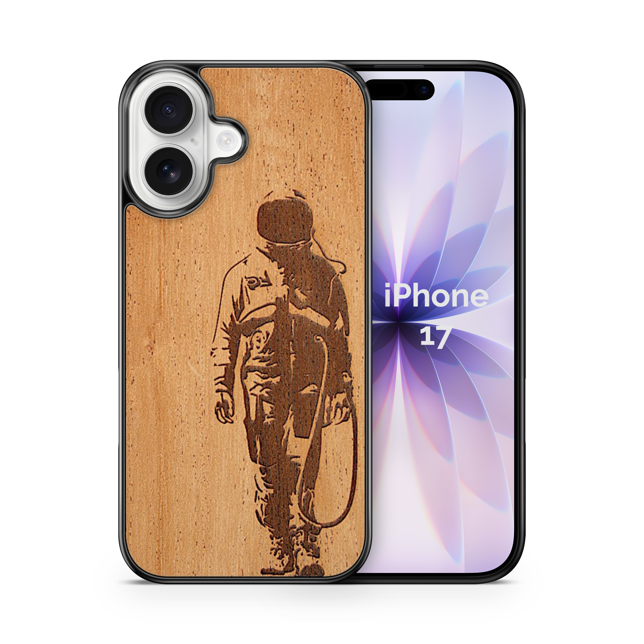 Slim Wooden Phone Case (Banksy Astronaut in Mahogany)