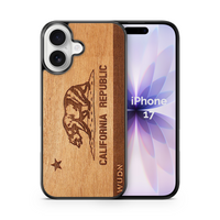 Slim Wooden iPhone Case | California Republic in Mahogany