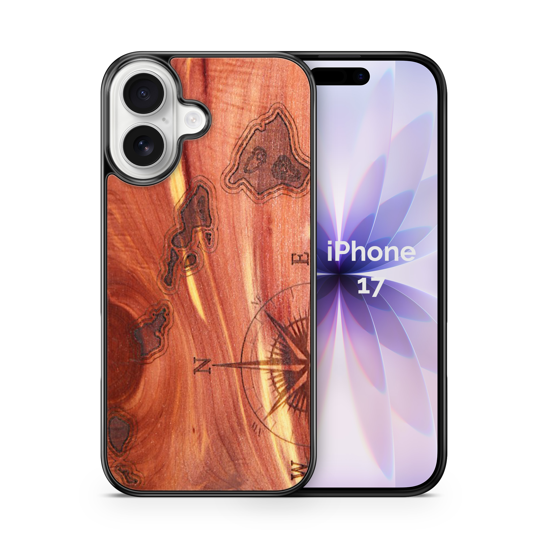 Slim Wooden iPhone Case (Hawaiian Islands in Aromatic Cedar)