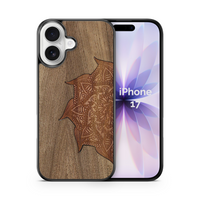 Slim Wooden Phone Case (Cedar Mandala in Black Walnut)