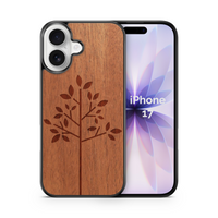Slim Wooden Phone Case (Simple Tree in Mahogany)