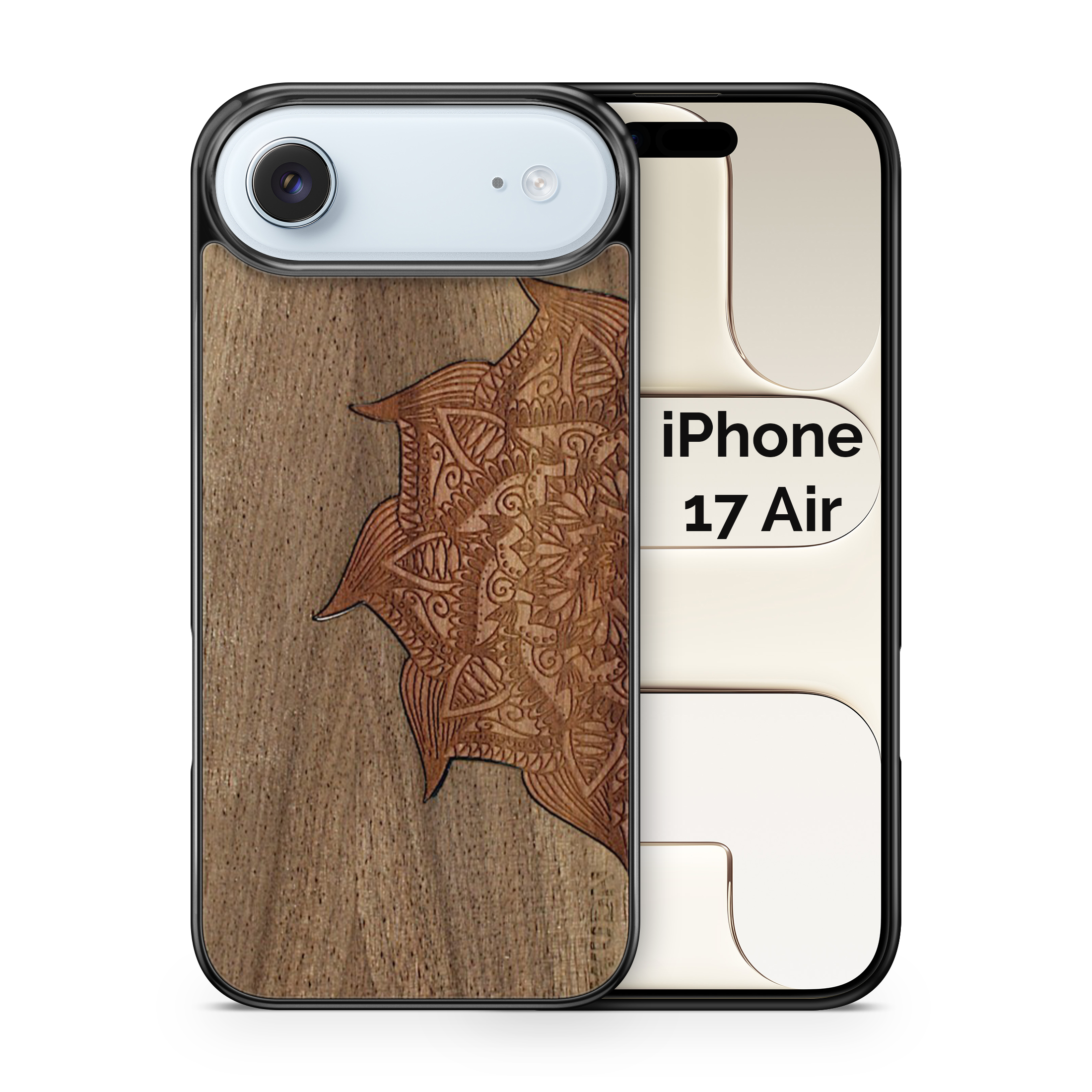 Slim Wooden Phone Case (Cedar Mandala in Black Walnut)