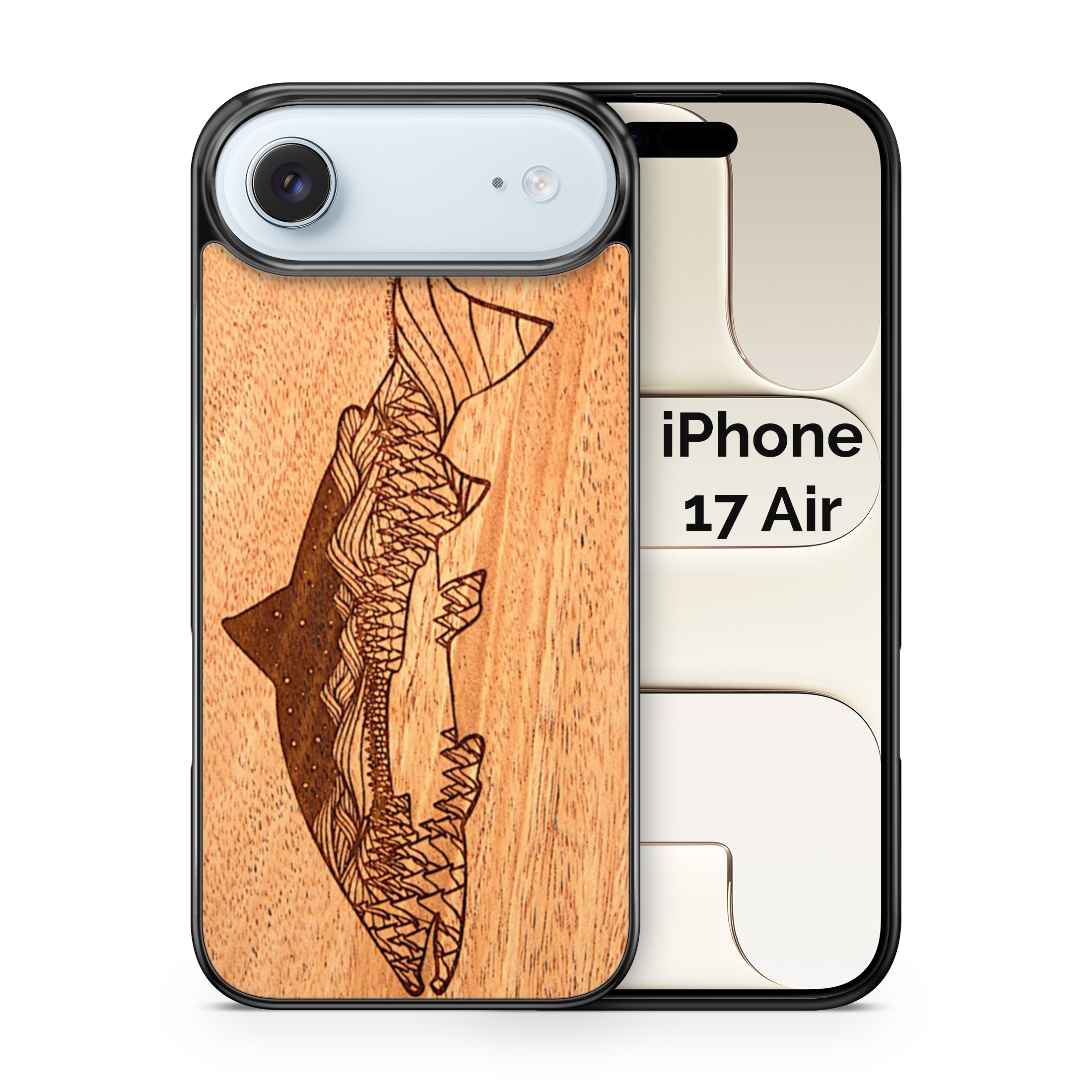 Wooden Phone Case (Outdoor Adventure - Salmon Night Landscape)