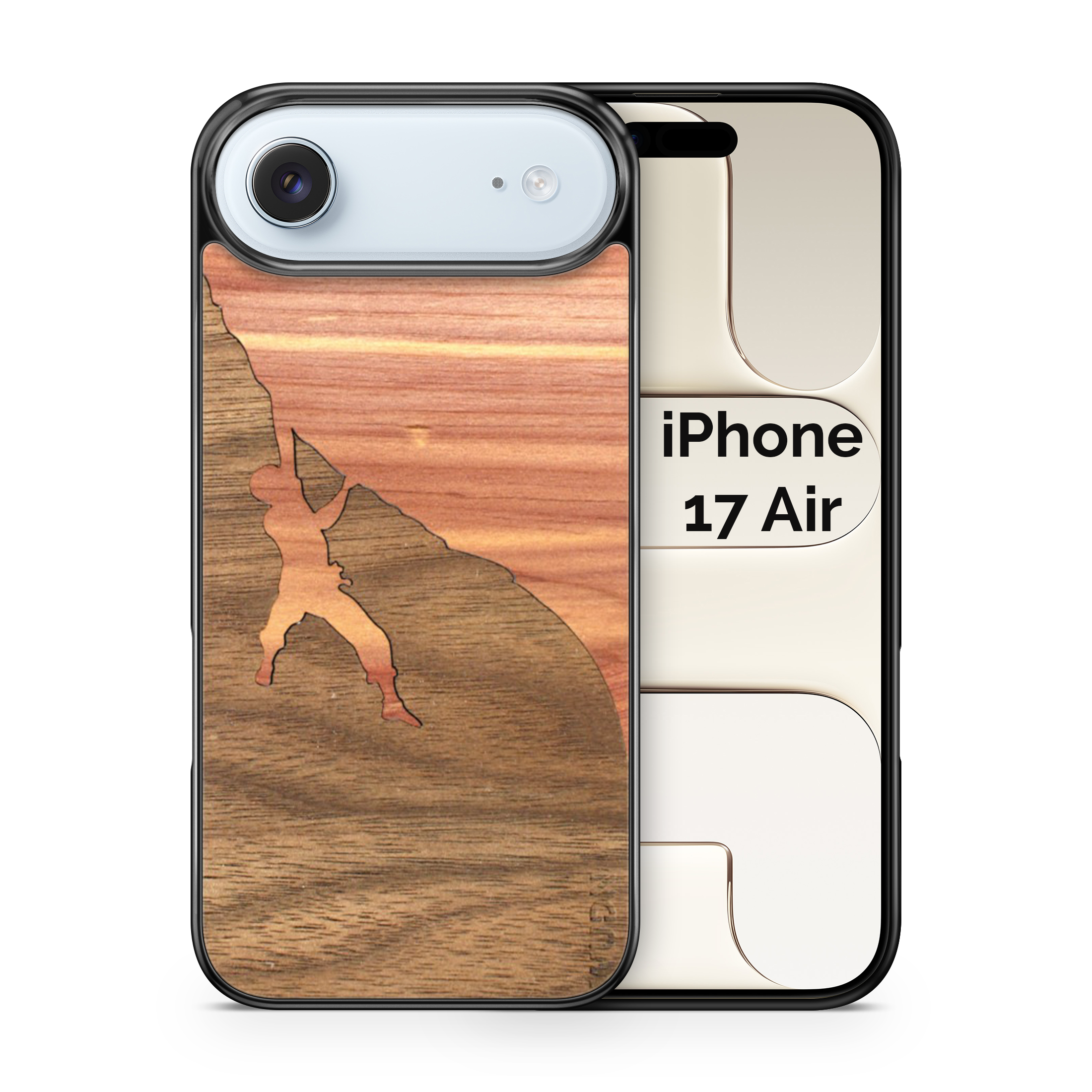 Slim Wooden Phone Case (Rock Climber Inlay)