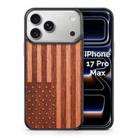 Slim Wooden iPhone Case (American Flag in Mahogany)