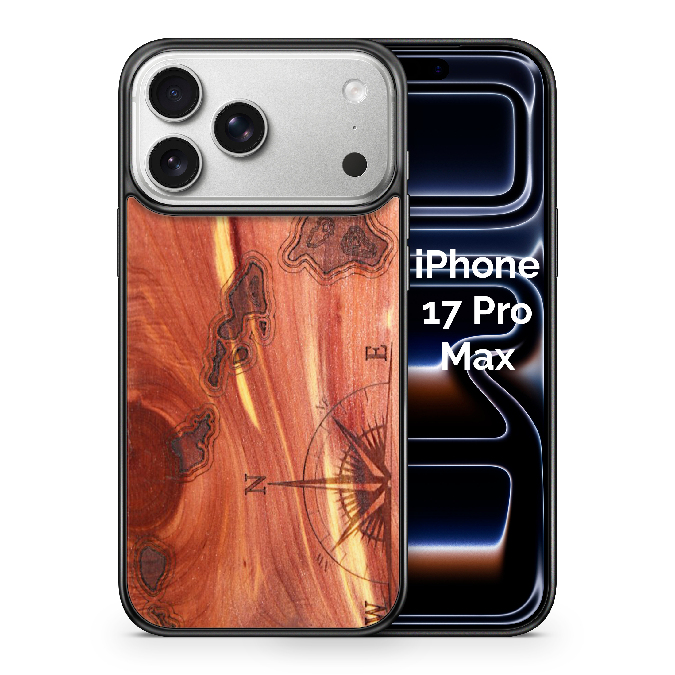 Slim Wooden iPhone Case (Hawaiian Islands in Aromatic Cedar)