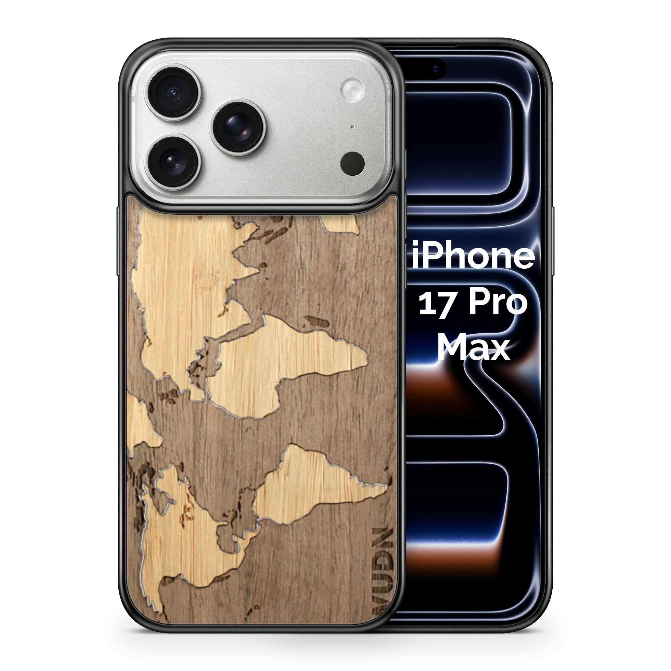 Slim Wooden iPhone Case (World Map Traveler - Walnut Ocean)