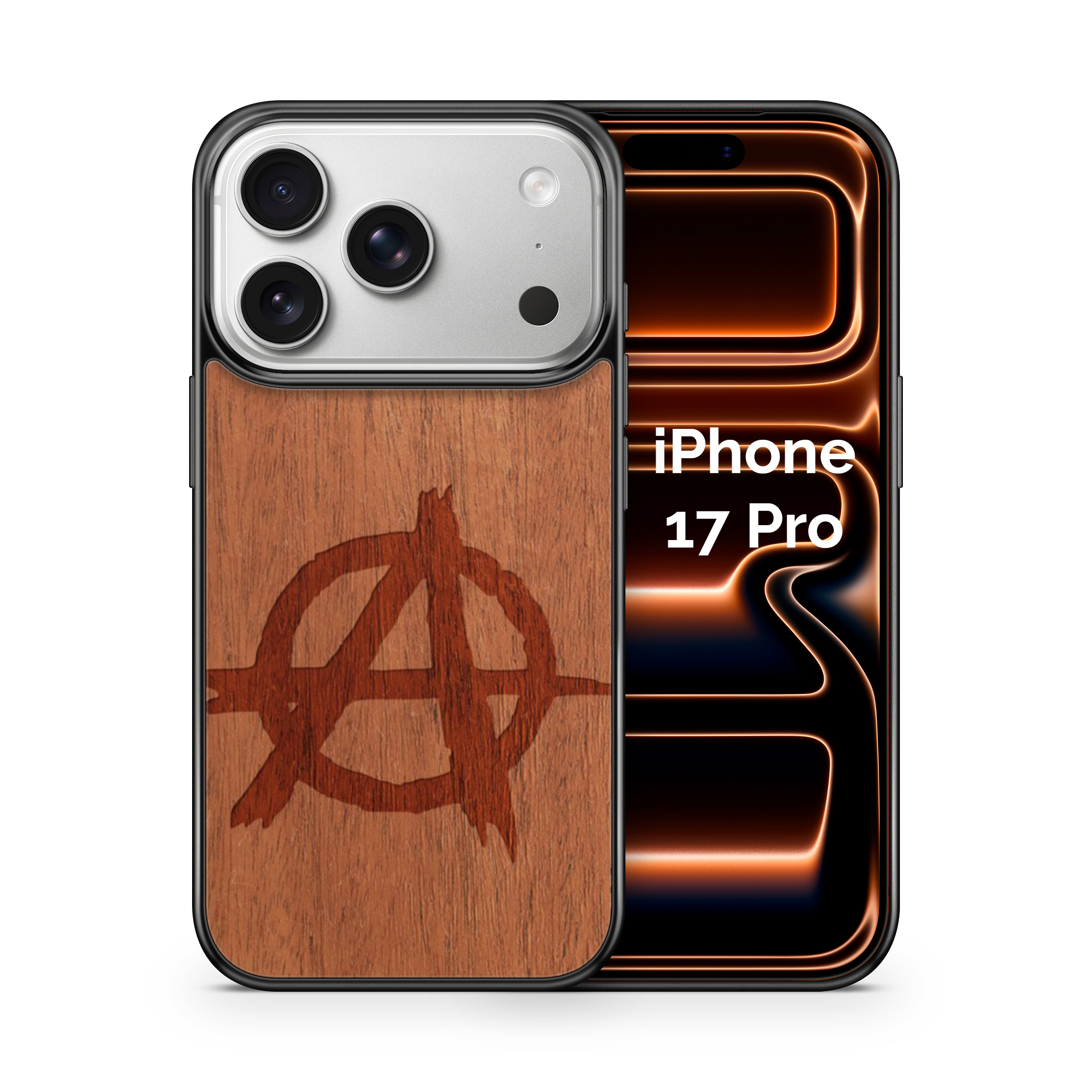 Slim Wooden Phone Case (Anarchy in Mahogany)