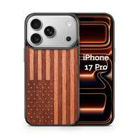 Slim Wooden iPhone Case (American Flag in Mahogany)